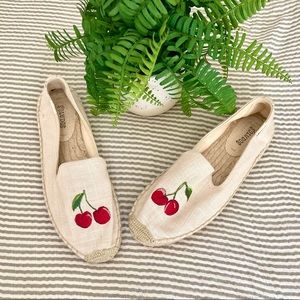 Soludos Cherry Espadrille Loafers Canvas Embroider
